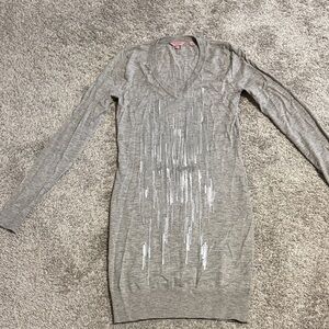 Ted Baker London Gray Sweater with Silver Accents size 1